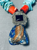 One Of The Most Unique Vintage Native American Navajo Turquoise Sterling Silver Necklace-Nativo Arts