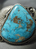 Opulent Vintage Native American Navajo Rare Early Deposit Turquoise Sterling Silver Bracelet-Nativo Arts