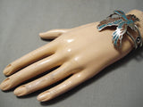 Detailed!! Vintage Native American Navajo Will Singer Eagle Turquoise Sterling Silver Bracelet-Nativo Arts
