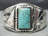 Native American Unique Triangular Silver Sterling Silver Turquoise Flank Bracelet Old-Nativo Arts