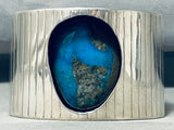 Native American Very Rare Recessed Morenci Turquoise Sterling Silver Bracelet-Nativo Arts