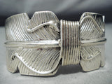Heavy Intricate Hand Tooled Vintage Native American Navajo Sterling Silver Bracelet-Nativo Arts