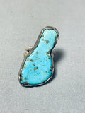 Native American Gorgeous Vintage Morenci Turquoise Sterling Silver Ring-Nativo Arts