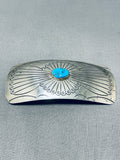 Exceptional Vintage Native American Navajo Kingman Turquoise Sterling Silver Hair Barrette-Nativo Arts
