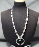 Workmanship!! Vintage Betosi Family Native American Navajo Sterling Silver Turquoise Necklace-Nativo Arts