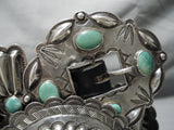 Early Museum Vintage Native American Navajo Royston Turquoise Sterling Silver Concho Belt-Nativo Arts