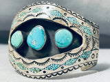 Best Vintage Native American Navajo Will Singer Turquoise Inlay Sterling Silver Bracelet-Nativo Arts