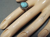 Beautiful Vintage Native American Navajo Red Mountain Turquoise Sterling Silver Ring-Nativo Arts