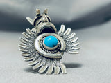 Phenomenal Native American Navajo Sleeping Beauty Turquoise Sterling Silver Kachina Ring-Nativo Arts