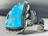 Randy Tom Vintage Native American Navajo Gilbert Turquoise Sterling Silver Bracelet-Nativo Arts
