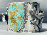 Lizard Huge Mens Native American Turquoise Sterling Silver Bracelet-Nativo Arts