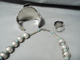 Native American Important Vintage Ben Nighthorse Campbell Turquoise Sterling Silver Bracelet Set-Nativo Arts