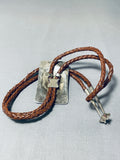 Native American One Of The Most Detailed Vintage Navajo Sterling Silver Bolo Tie-Nativo Arts