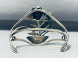 Flowers Of Love Vintage Native American Navajo Turquoise Sterling Silver Bracelet Cuff Old-Nativo Arts