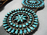 Rare Intricate Older Vintage Native American Navajo Zuni Turquoise Sterling Silver Concho Belt-Nativo Arts