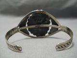 Quality Rare Vintage Native American Navajo Royston Turquoise Sterling Silver Leaf Bracelet Old-Nativo Arts