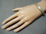 Exquisite Zuni Gaspeite Sterling Silver Bracelet Native American-Nativo Arts