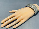 Important Vintage Native American Navajo Sterling Silver Bracelet Signed Nora Bill-Nativo Arts