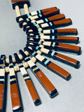 Native American One Of The Best Ever Santo Domingo Turquoise Ehsll Inlay Necklace-Nativo Arts