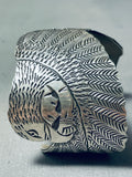One Of The Most Detailed Vintage Native American Navajo Becenti Eagle Sterling Silver Bracelet-Nativo Arts