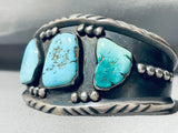 Authentic Vintage Native American Navajo Turquoise Sterling Silver Bracelet-Nativo Arts