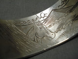 June Delgarito Vintage Native American Navajo Horses Sterling Silver Detailed Bracelet-Nativo Arts