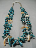 Chunky Nuggets Vintage Navajo Shell Turquoise Native American Necklace Old-Nativo Arts