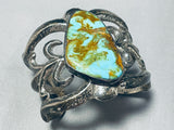 One Of The Best Vintage Native American Navajo Thorn Sterling Silver Turquoise Bracelet-Nativo Arts