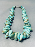 144 Grams Vintage Santo Domingo Royston Turquoise Chunk Huge Necklace-Nativo Arts