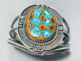 Native American One Of The Most Unique Turquoise Turtle Sterling Silver Bracelet-Nativo Arts