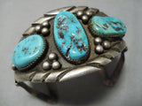 Stunning Vintage Navajo Turquoise Native American Sterling Silver Bracelet-Nativo Arts