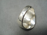 Important Zuni Harlan Coonsis Coral Inlay Sterling Silver Native American Ring-Nativo Arts