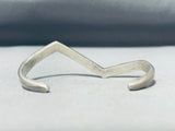 Impressive Vintage Native American Navajo Inlay Turquoise Sterling Silver Angled Bracelet-Nativo Arts