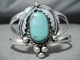 Tremendous Vintage Native American Navajo Blue Diamond Turquoise Sterling Silver Bracelet Old-Nativo Arts
