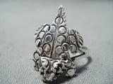 Benny Yazzie Navajo Native American Sterling Silver Toad Ring-Nativo Arts