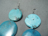 Impressive Navajo Turquoise Sterling Silver Earrings Native American-Nativo Arts