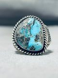 Tommy Jackson Vintage Native American Navajo Godber Turquoise Sterling Silver Ring-Nativo Arts