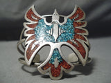 Superior Vintage Native American Navajo Turquoise Sterling Silver Bracelet Old-Nativo Arts