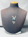 Outstanding Vintage Native American Navajo Sleeping Beauty Turquoise Sterling Silver Necklace-Nativo Arts