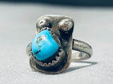 Outstanding Vintage Native American Navajo Morenci Turquoise Sterling Silver Ring-Nativo Arts