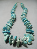 Chunky Dunky Vintage Santo Domingo Native American Navajo Turquoise Nugget Necklace Old-Nativo Arts