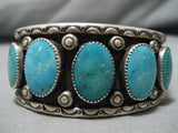 Incredible Vintage Native American Navajo Carico Lake Turquoise Sterling Silver Bracelet Old-Nativo Arts