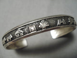 Wonderful Vintage Navajo Sterling Silver Storyteller Bracelet Native American-Nativo Arts