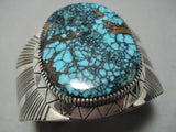 One Of The Best Vintage Native American Navajo Bisbee Turquoise Sterling Silver Bracelet-Nativo Arts