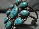 Rare Vintage Navajo Blue Gem Turquoise Sterling Silver Native American Bracelet-Nativo Arts
