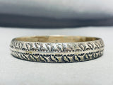 One Of The Most Detailed Vintage Native American Navajo Sterling Silver Bracelet-Nativo Arts