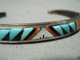 Intricate Vintage Native American Zuni Turquoise Sterling Silver Bracelet-Nativo Arts