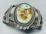 Important Heavy Wire Vintage Native American Navajo Sterling Silver Turquoise Bracelet-Nativo Arts