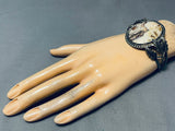 One Of The Most Unique Vintage Native American Navajo Sand Agate Sterling Silver Leaf Bracelet-Nativo Arts