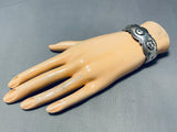 Native American Bear Love Vintage Navajo Sterling Silver Cloud Bracelet-Nativo Arts